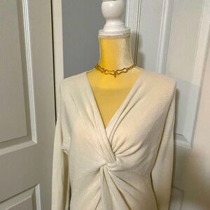 White sweater by Laurie Felt